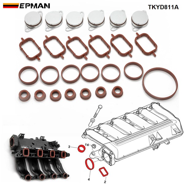 EPMAN 6 x 33MM Diesel Swirl Flap Blanks Repair Delete Kit Removal Repair Kit For BMW Previous M57 TKYD811A