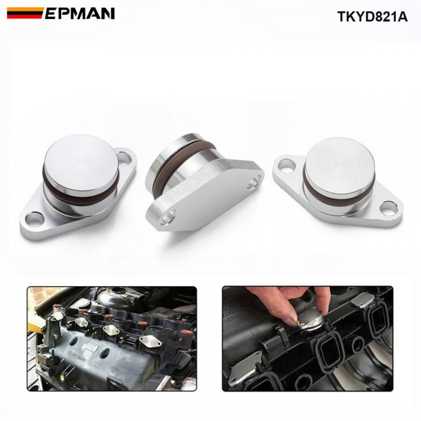 EPMAN 4 x 22mm Aluminium Swirl Flap Bungs W/Gaskets Replacement Set +O-Ring For BMW 3 5 Series Intake Manifold TKYD821A