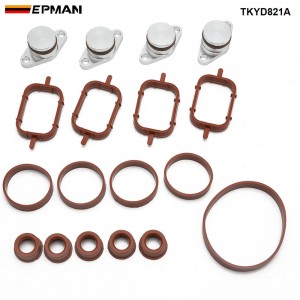 EPMAN 4 x 22mm Aluminium Swirl Flap Bungs W/Gaskets Replacement Set +O-Ring For BMW 3 5 Series Intake Manifold TKYD821A