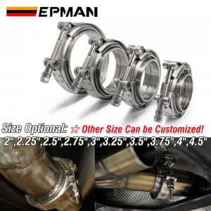 EPMAN Universal Upgraded 2",2.25",2.5",2.75",3",3.25",3.5",3.75",4",4.5" Auto Parts V-band Clamp Kit For Turbo, Exhaust Pipes