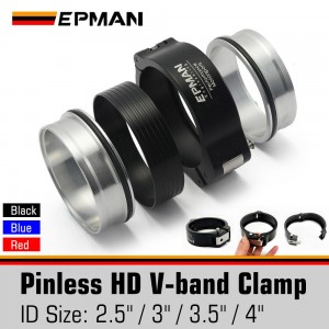 EPMAN Exhaust Pinless Hanger Type V-band Clamp w Flange System Assembly For 2.5" 63mm / 3" 76mm / 3.5" 89mm / 4" 102mm Radiator Intercooler Hose Wastegate Flanges Turbo Dump Pipe 