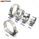 EPMAN Universal 2" 2.25" 2.5" 2.75" 3" 3.5" 4" 5" Inch High Strength Butt Joint Stainless Steel Exhaust Clamp Band Kit Auto Turbo Pipe Clips TKPPKG
