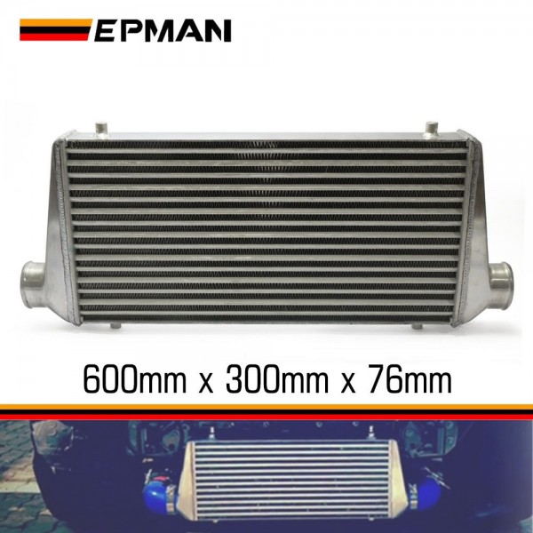 EPMAN Front Mount 600*300*76 mm Full Aluminum Universal Intercooler Inlet/Outlet diameter: 63mm/76mm