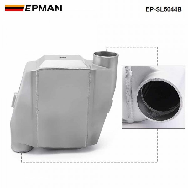 EPMAN - Universal Aluminum Bar & Plate Front Mount Water-To-Air Intercooler Inlet/Oulet 3" Core: 13.3" x12"X4.5" EP-SL5044B