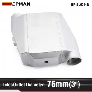 EPMAN - Universal Aluminum Bar & Plate Front Mount Water-To-Air Intercooler Inlet/Oulet 3" Core: 13.3" x12"X4.5" EP-SL5044B