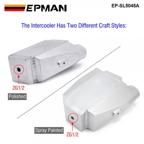 EPMAN Universal 12"x12"X4.5" Water to Air Intercooler 3" Air Inlet Outlet EP-SL5045A EPMAN Universal 12"x12"X4.5" Water to Air Intercooler 3" Air Inlet Outlet EP-SL5045A