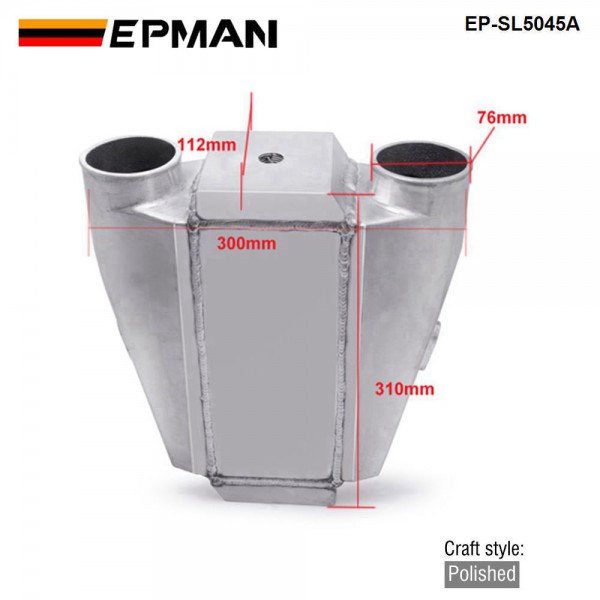 EPMAN Universal 12"x12"X4.5" Water to Air Intercooler 3" Air Inlet Outlet EP-SL5045A EPMAN Universal 12"x12"X4.5" Water to Air Intercooler 3" Air Inlet Outlet EP-SL5045A