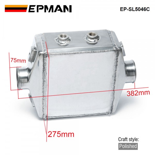 EPMAN Universal Aluminum Water-to-Air Liquid Racing Intercooler Core: 250 X 220 X 115mm Inlet/Outlet: 3" EP-SL5046C