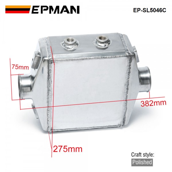 EPMAN Universal Aluminum Water-to-Air Liquid Racing Intercooler Core: 250 X 220 X 115mm Inlet/Outlet: 3" EP-SL5046C EPMAN Universal Aluminum Water-to-Air Liquid Racing Intercooler Core: 250 X 220 X 115mm Inlet/Outlet: 3" EP-SL5046C