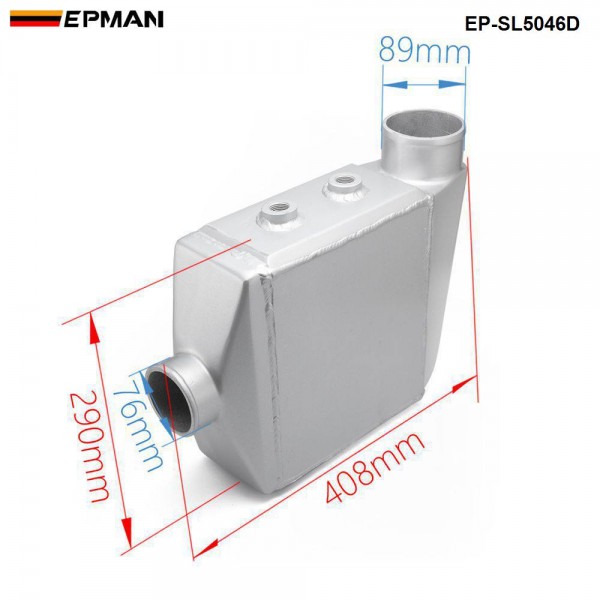 EPMAN Universal Aluminum Water To Air Turbo Intercooler Front Mount 250 X 220 X 115mm Inlet/Outlet: 3.5" EP-SL5046D