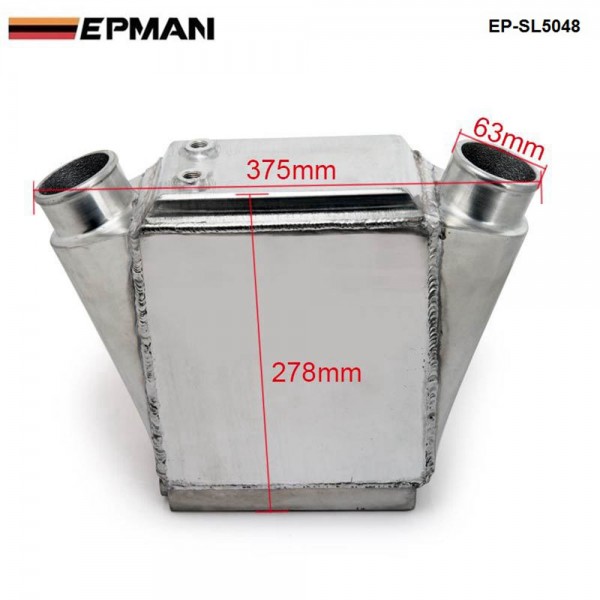EPMAN Universal Aluminum 15" x 11" x 4.5" Bar & Plate Front Mount Water-To-Air Intercooler Inlet/Outlet: 2.5" EP-SL5048 EPMAN Universal Aluminum 15" x 11" x 4.5" Bar & Plate Front Mount Water-To-Air Intercooler Inlet/Outlet: 2.5" EP-SL5048