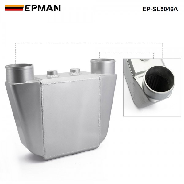 EPMAN Universal Aluminum Bar & Plate Front Mount Water-To-Air Intercooler Inlet/Oulet 3.5" Core: 250 X 220 X 115mm EP-SL5046A