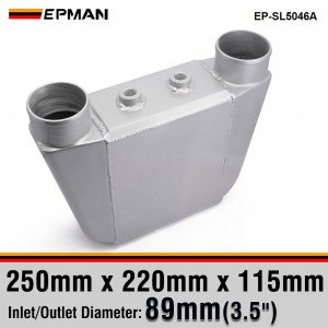 EPMAN Universal Aluminum Bar & Plate Front Mount Water-To-Air Intercooler Inlet/Oulet 3.5" Core: 250 X 220 X 115mm EP-SL5046A