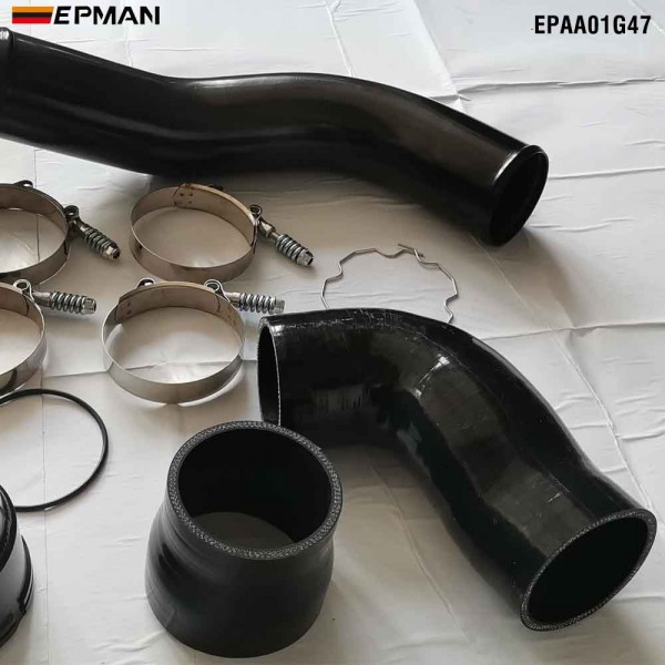 EPMAN Aluminum Cold Side Intercooler Pipe Boot Kit W Silicon Hose & Clamp For Ford 6.7L Diesel Powerstroke 11-16 EPAA01G47
