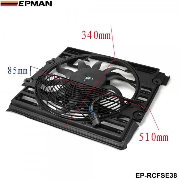 EPMAN - Replacement AC Radiator Condenser Cooling Fan Assembly For BMW E38 7 Series 96-98 64548380774 EP-RCFSE38 EPMAN - Replacement AC Radiator Condenser Cooling Fan Assembly For BMW E38 7 Series 96-98 64548380774 EP-RCFSE38