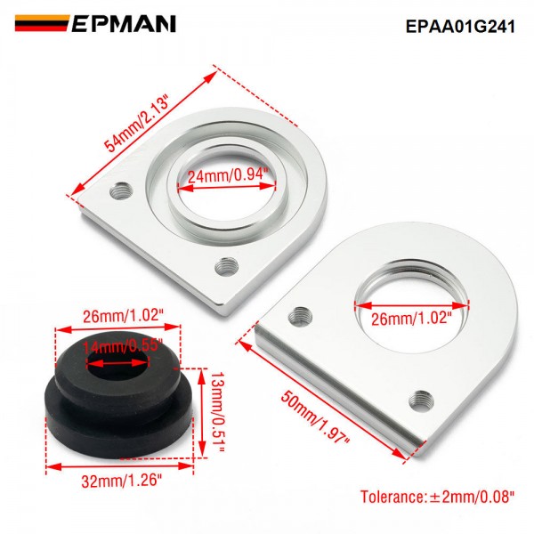 EPMAN Aluminum Radiator Lower Mount Bracket Relocator W/Low Profile Bushings For Mostly Honda EPAA01G241