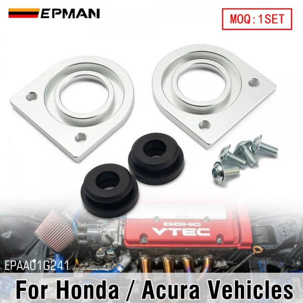 EPMAN Aluminum Radiator Lower Mount Bracket Relocator W/Low Profile Bushings For Mostly Honda EPAA01G241