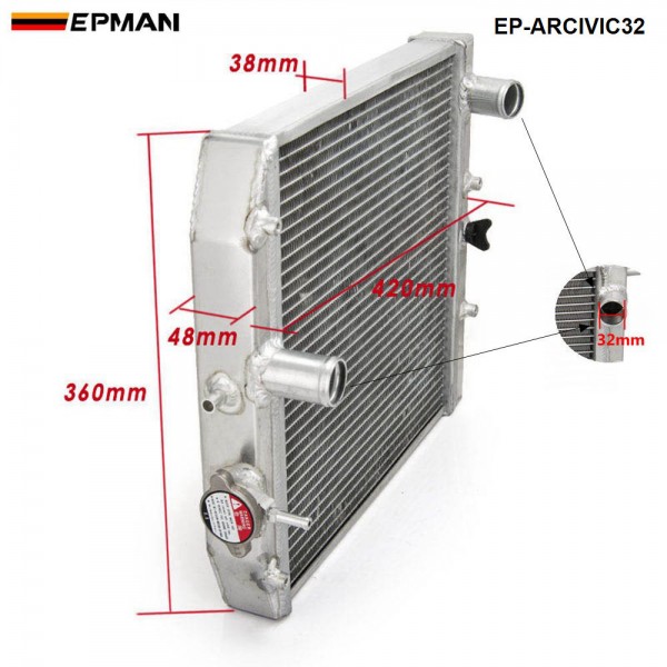 EPMAN Car 1Row Full Aluminum Racing Radiator For Honda Civic MT EJ EK DEL SOL EG 92-00 EP-ARCIVIC32