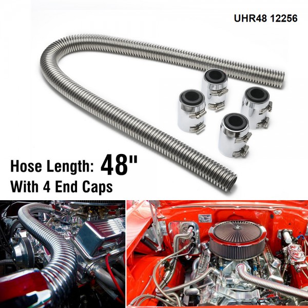 5SETS/CARTON Ultra Radiator Hose 48" With 4 End Caps Universal Stainless Steel Radiator Flexible Coolant Water Hose Kit UHR48 12256 EPAA01G48 5SETS/CARTON Ultra Radiator Hose 48" With 4 End Caps Universal Stainless Steel Radiator Flexible Coolant Water Hose Kit UHR48 12256 EPAA01G48