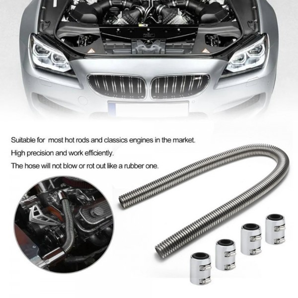 5SETS/CARTON Ultra Radiator Hose 48" With 4 End Caps Universal Stainless Steel Radiator Flexible Coolant Water Hose Kit UHR48 12256 EPAA01G48 5SETS/CARTON Ultra Radiator Hose 48" With 4 End Caps Universal Stainless Steel Radiator Flexible Coolant Water Hose Kit UHR48 12256 EPAA01G48