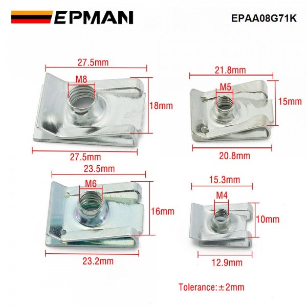 EPMAN 50PCS M4 M5 M6 M8 Spire Clips Lug Nuts Chimney U Nuts Fixings Panel Speed Fasteners EPAA08G71K EPMAN 50PCS M4 M5 M6 M8 Spire Clips Lug Nuts Chimney U Nuts Fixings Panel Speed Fasteners EPAA08G71K