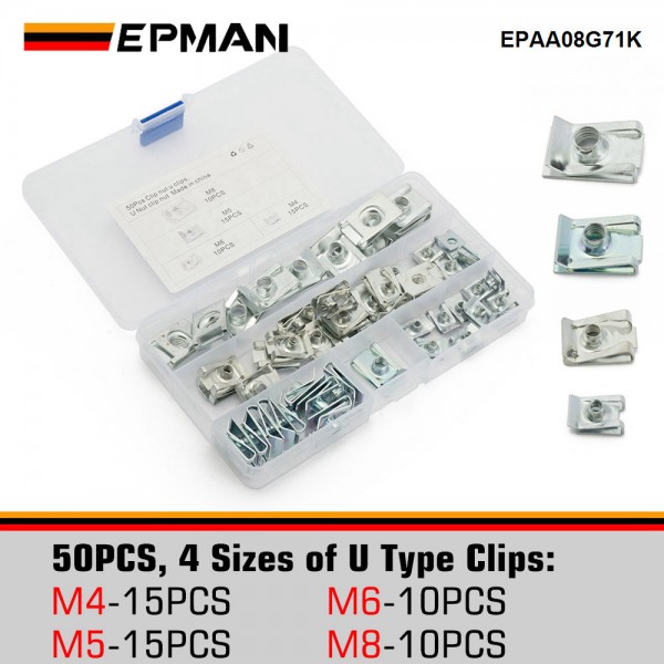 EPMAN 50PCS M4 M5 M6 M8 Spire Clips Lug Nuts Chimney U Nuts Fixings Panel Speed Fasteners EPAA08G71K EPMAN 50PCS M4 M5 M6 M8 Spire Clips Lug Nuts Chimney U Nuts Fixings Panel Speed Fasteners EPAA08G71K