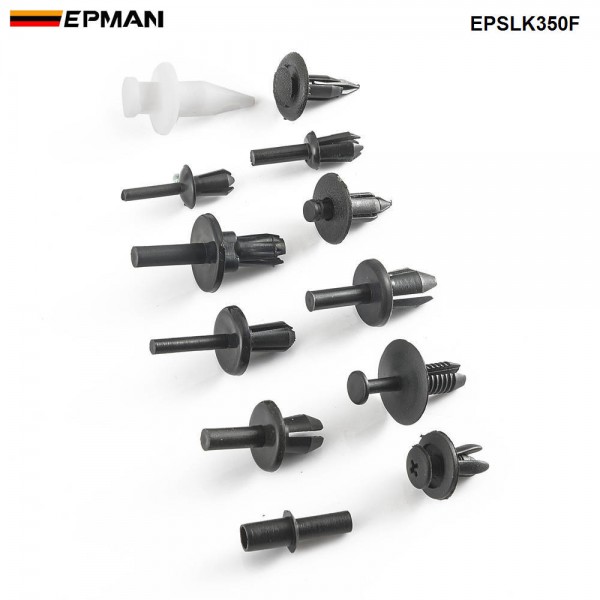 EPMAN 350PCS Auto Fastener Kit Car Universal Plastic Nylon Fixing Clip Rivet Door Panels Retainer Fender Liner EPSLK350F