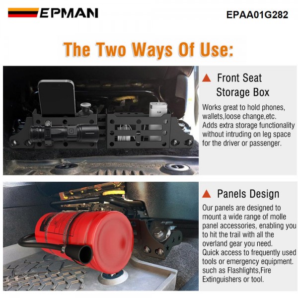 EPMAN Car Seat Brackets Storage Basket - Universal Panel For Toyota Tacoma 4Runner Lexus GX460/GX470 EPAA01G282 EPMAN Car Seat Brackets Storage Basket - Universal Panel For Toyota Tacoma 4Runner Lexus GX460/GX470 EPAA01G282