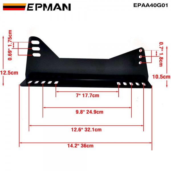 EPMAN Vehicle black Bucket Seat Side Mounts Brackets Modification Universal Car Styling Seat Mounts Brackets EPAA40G01 EPMAN Vehicle black Bucket Seat Side Mounts Brackets Modification Universal Car Styling Seat Mounts Brackets EPAA40G01