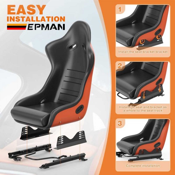 EPMAN Vehicle black Bucket Seat Side Mounts Brackets Modification Universal Car Styling Seat Mounts Brackets EPAA40G01 EPMAN Vehicle black Bucket Seat Side Mounts Brackets Modification Universal Car Styling Seat Mounts Brackets EPAA40G01