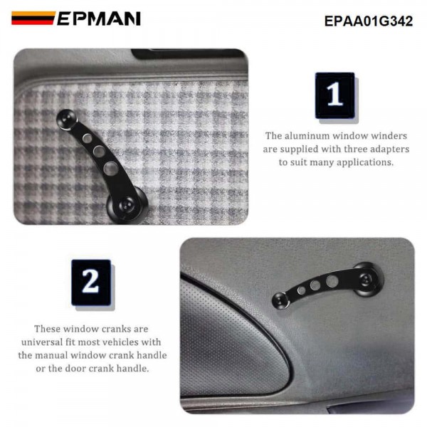 EPMAN Premium Universal Interior Refresh Solution Manual Window Handles for Sedans SUVs Trucks 3 Adapters Included for Instant Compatibility EPAA01G342