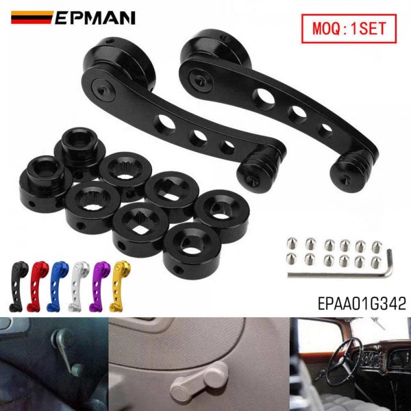 EPMAN Premium Universal Interior Refresh Solution Manual Window Handles for Sedans SUVs Trucks 3 Adapters Included for Instant Compatibility EPAA01G342