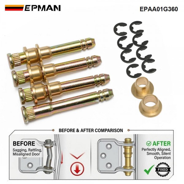 EPMAN Door Hinge Pin & Bushing Repair Kit For Honda Civic Accord CRV CX DX EX SI EG6 B16 D16 EK EPAA01G360