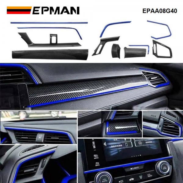 EPMAN 10SETS/CARTON 11PCS For Honda Civic Seden 2016 2017 2018 2019 2020 Carbon Fiber Car Console Center Dashboard Cover Trim Decorative Stickers EPAA08G40-10T EPMAN 10SETS/CARTON 11PCS For Honda Civic Seden 2016 2017 2018 2019 2020 Carbon Fiber Car Console Center Dashboard Cover Trim Decorative Stickers EPAA08G40-10T