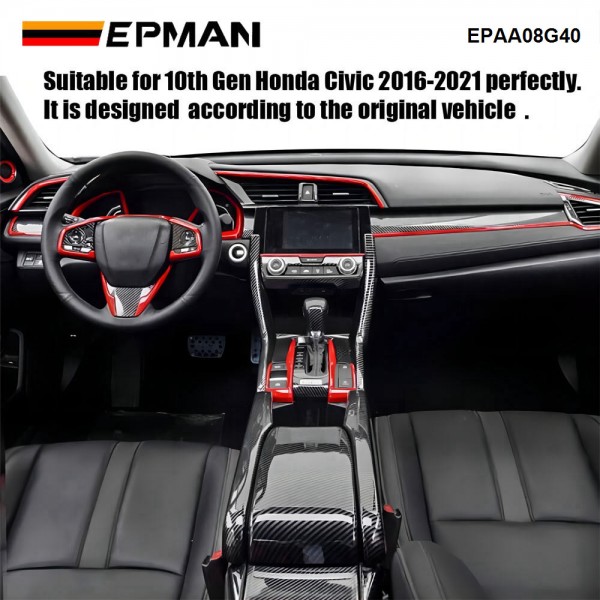 EPMAN 10SETS/CARTON 11PCS For Honda Civic Seden 2016 2017 2018 2019 2020 Carbon Fiber Car Console Center Dashboard Cover Trim Decorative Stickers EPAA08G40-10T EPMAN 10SETS/CARTON 11PCS For Honda Civic Seden 2016 2017 2018 2019 2020 Carbon Fiber Car Console Center Dashboard Cover Trim Decorative Stickers EPAA08G40-10T