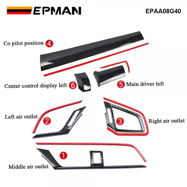 EPMAN 10SETS/CARTON 11PCS For Honda Civic Seden 2016 2017 2018 2019 2020 Carbon Fiber Car Console Center Dashboard Cover Trim Decorative Stickers EPAA08G40-10T EPMAN 10SETS/CARTON 11PCS For Honda Civic Seden 2016 2017 2018 2019 2020 Carbon Fiber Car Console Center Dashboard Cover Trim Decorative Stickers EPAA08G40-10T
