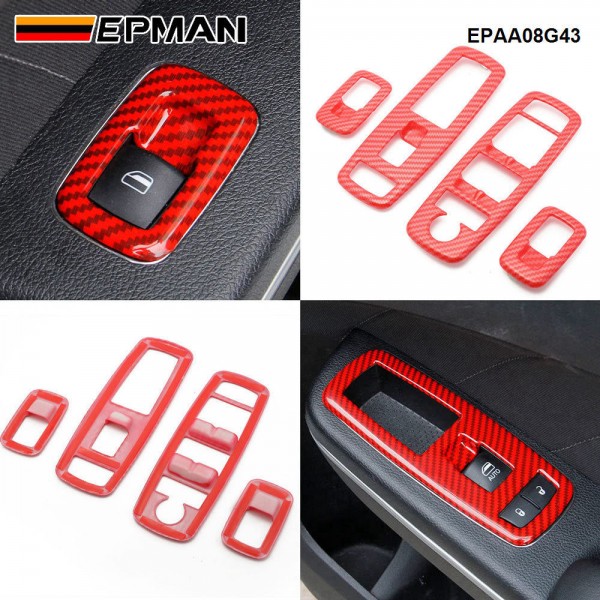 EPMAN 100SETS/CARTON Carbon Fiber Look Interior Window Lift Trim Switch Panel Cover Trim For Dodge Charger 2011+/ Chrysler 300 2015-2021 EPAA08G43-100T EPMAN 100SETS/CARTON Carbon Fiber Look Interior Window Lift Trim Switch Panel Cover Trim For Dodge Charger 2011+/ Chrysler 300 2015-2021 EPAA08G43-100T