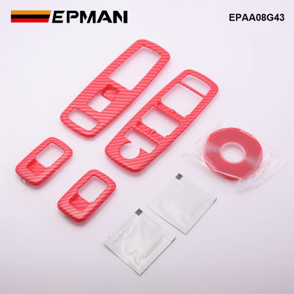 EPMAN 100SETS/CARTON Carbon Fiber Look Interior Window Lift Trim Switch Panel Cover Trim For Dodge Charger 2011+/ Chrysler 300 2015-2021 EPAA08G43-100T EPMAN 100SETS/CARTON Carbon Fiber Look Interior Window Lift Trim Switch Panel Cover Trim For Dodge Charger 2011+/ Chrysler 300 2015-2021 EPAA08G43-100T