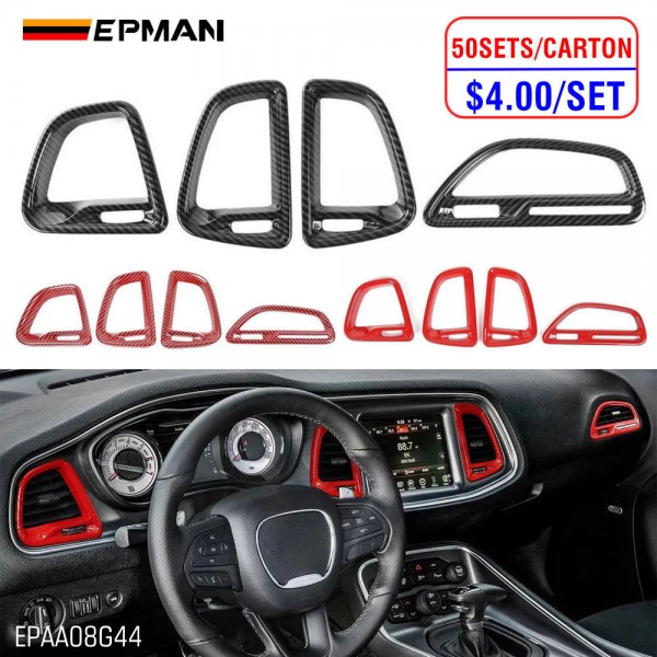 EPMAN 50SETS/CARTON 4PCS For Challenger Center Console Air Condition Outlet Vent Trim Accessories For Dodge Challenger 2015 up EPAA08G44-50T EPMAN 50SETS/CARTON 4PCS For Challenger Center Console Air Condition Outlet Vent Trim Accessories For Dodge Challenger 2015 up EPAA08G44-50T