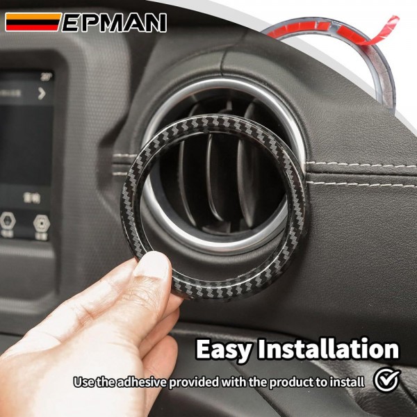 EPMAN 100SETS/CARTON 4PCS/SET ABS AC Vent Rings Center Console Dashboard Air Conditioning Outlet Cover Interior Trim Kit For 2018-2023 Jeep Wrangler JL JLU & Gladiator JT EPAA08G51-100T EPMAN 100SETS/CARTON 4PCS/SET ABS AC Vent Rings Center Console Dashboard Air Conditioning Outlet Cover Interior Trim Kit For 2018-2023 Jeep Wrangler JL JLU & Gladiator JT EPAA08G51-100T