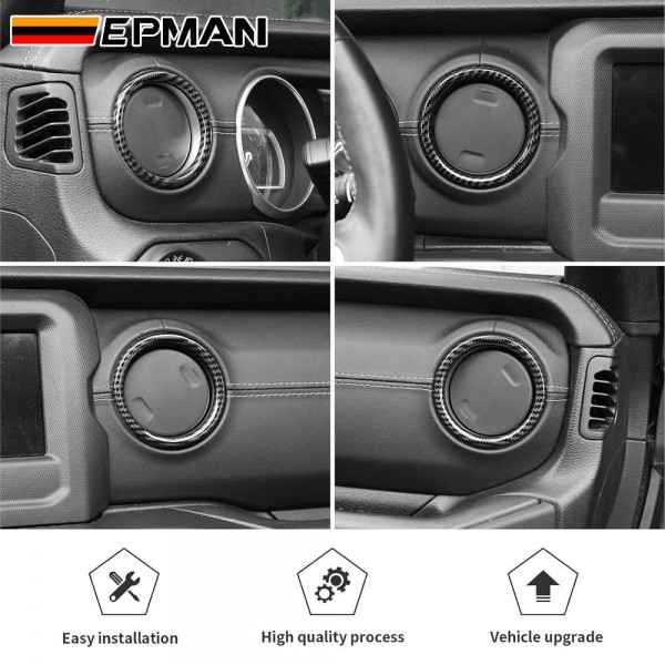 EPMAN 100SETS/CARTON 4PCS/SET ABS AC Vent Rings Center Console Dashboard Air Conditioning Outlet Cover Interior Trim Kit For 2018-2023 Jeep Wrangler JL JLU & Gladiator JT EPAA08G51-100T EPMAN 100SETS/CARTON 4PCS/SET ABS AC Vent Rings Center Console Dashboard Air Conditioning Outlet Cover Interior Trim Kit For 2018-2023 Jeep Wrangler JL JLU & Gladiator JT EPAA08G51-100T