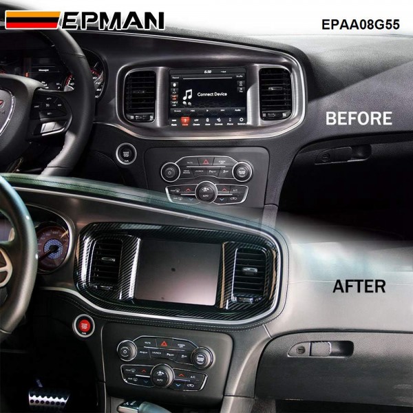 EPMAN 25SETS/CARTON Carbon Fiber Dashboard DVD Navigation Screen Frame Cover Trim For Dodge Charger 2015+ EPAA08G55-25T EPMAN 25SETS/CARTON Carbon Fiber Dashboard DVD Navigation Screen Frame Cover Trim For Dodge Charger 2015+ EPAA08G55-25T