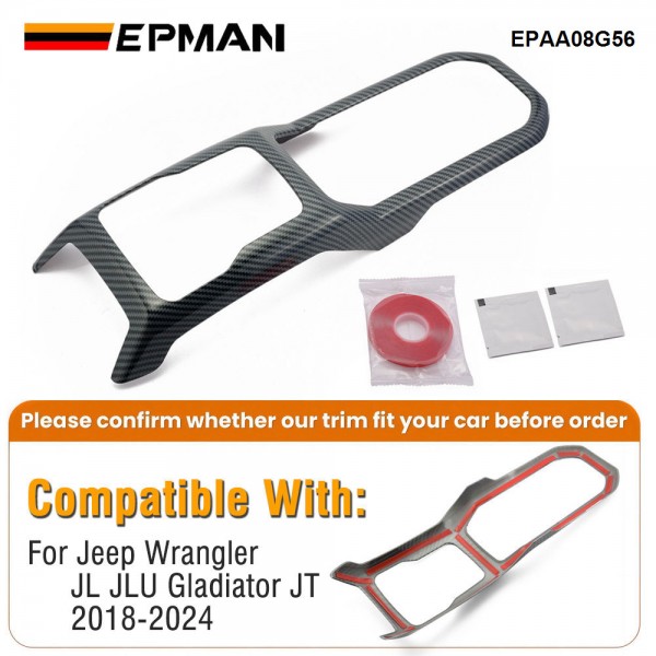 EPMAN 10SETS/CARTON Car Styling Gear Shift Panel Frame Cover Trim Decoration Red/Carbon Fiber Style For Jeep Wrangler JL 2018-2024 EPAA08G56-10T EPMAN 10SETS/CARTON Car Styling Gear Shift Panel Frame Cover Trim Decoration Red/Carbon Fiber Style For Jeep Wrangler JL 2018-2024 EPAA08G56-10T