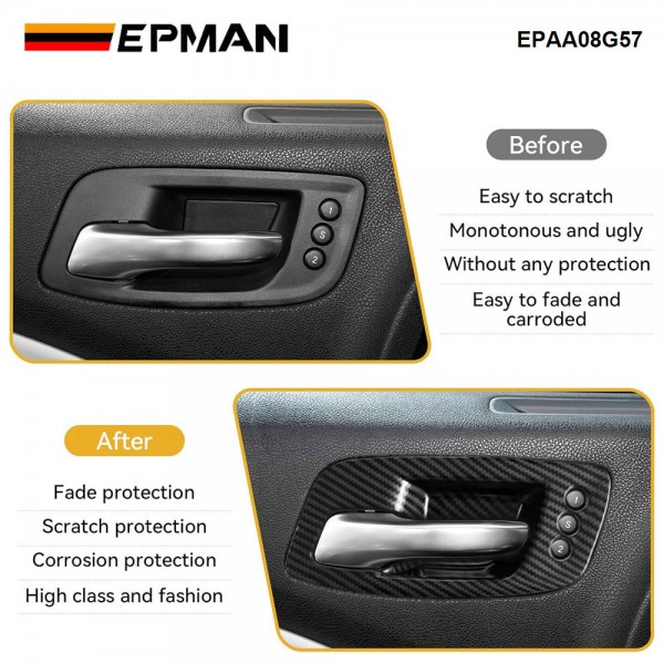 EPMAN 30SETS/CARTON 5PCS/SET Carbon Fiber Inner Door Handle Bowl Cover Trim For Dodge Charger 2011-2023/ Chrysler 300 2015-2023 EPAA08G57-30T EPMAN 30SETS/CARTON 5PCS/SET Carbon Fiber Inner Door Handle Bowl Cover Trim For Dodge Charger 2011-2023/ Chrysler 300 2015-2023 EPAA08G57-30T
