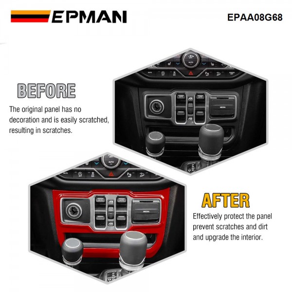 EPMAN 20SETS/CARTON Center Dash Window Switch Panel Trim Cover For Jeep Wrangler JL JLU Gladiator JT 2018-2024 Interior Accessories EPAA08G68-20T EPMAN 20SETS/CARTON Center Dash Window Switch Panel Trim Cover For Jeep Wrangler JL JLU Gladiator JT 2018-2024 Interior Accessories EPAA08G68-20T