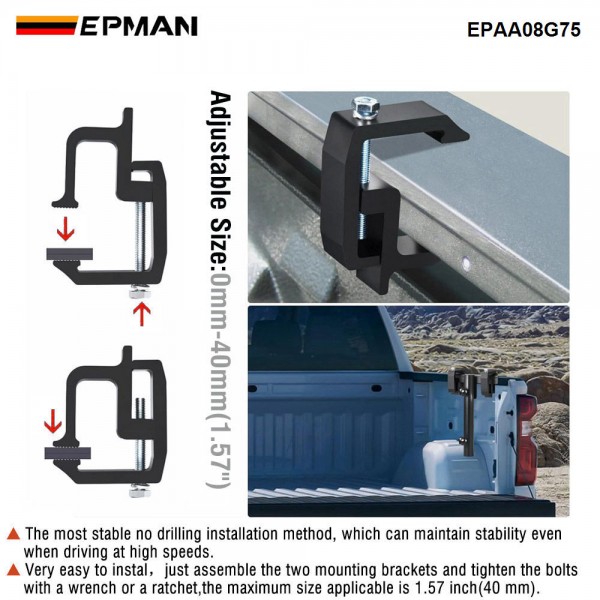 EPMAN Universal Flag Pole Mount Rust-Proof Flag Pole Holder Designed for Trucks EPAA08G75