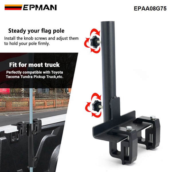 EPMAN Universal Flag Pole Mount Rust-Proof Flag Pole Holder Designed for Trucks EPAA08G75
