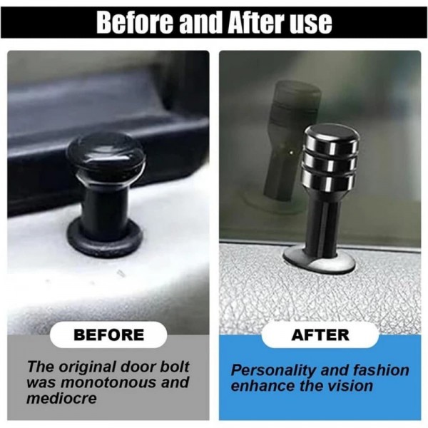 EPMAN Car Door Lock Knob Replacement Aluminum Alloy with Rubber O-Ring Non-Slip 7mm Shaft Universal Fit for Toyota Honda Ford Chevrolet Vehicles EPAA08G79