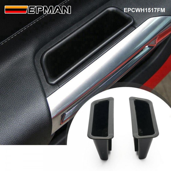 EPMAN 50SETS/CARTON Inner Side Door Handle Storage Box Cover Accessories For Ford Mustang 2015+ EPCWH1517FM-50T