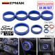 EPMAN 100SETS/CARTON Aluminum Alloy Air Conditioner Audio Volume Tune 4WD Switch Knob Ring Interior Covers Trim for Ford F150 XLT 2016-2020 EPNSF150-100T
